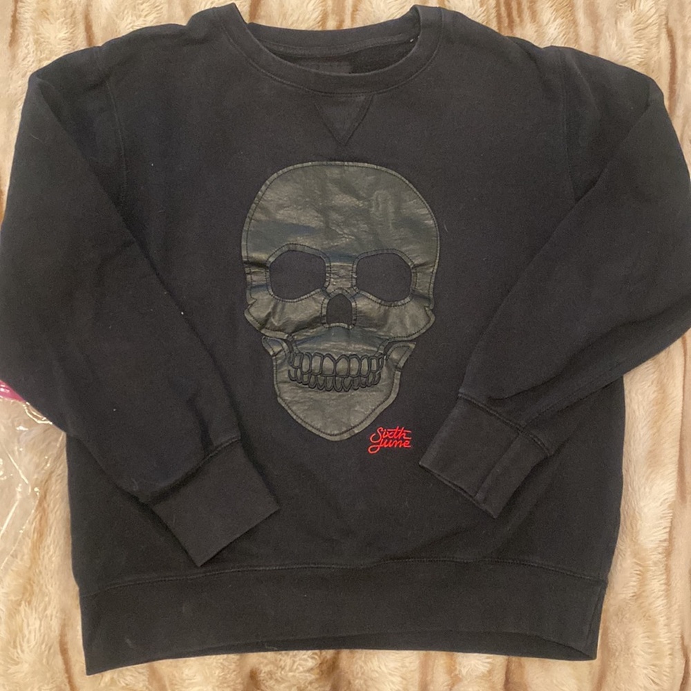 Sixth June Skull Motif Black Sweater XL excellent